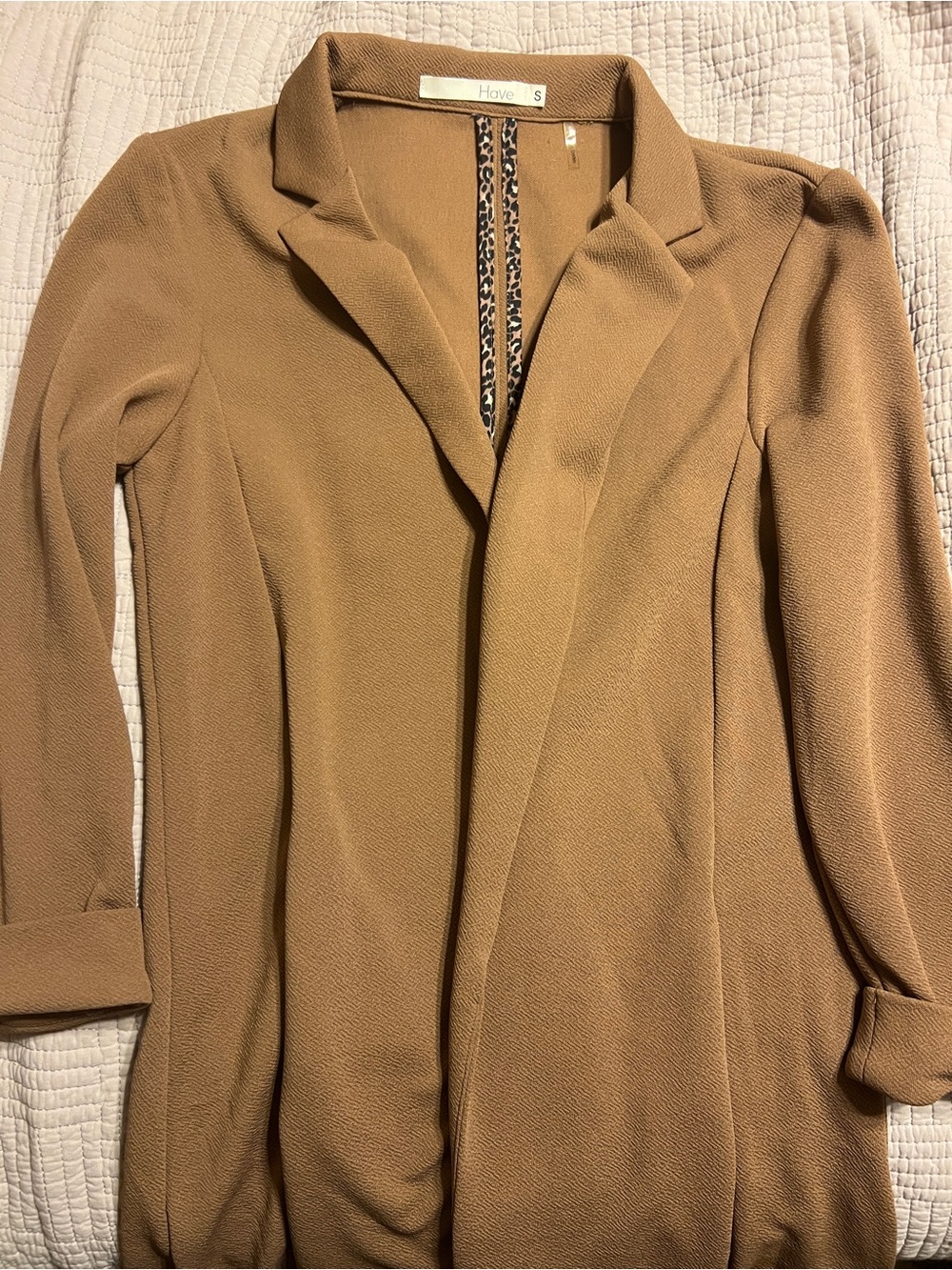 Have Brown Longline Open Blazer Coatigan - Picture 2 of 2